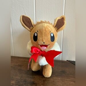 A Rare HTF 2022 Nintendo Pokémon Limited Holiday Bow Eevee Plush Toy